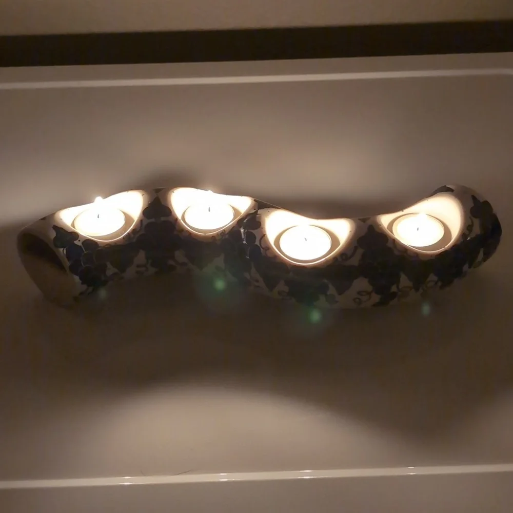 Andy Unikat Polish Pottery Advent Candle Centerpiece - Hand Made Hand Painted